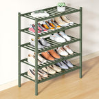 Smiry Bamboo Shoe Rack for Closet, 5 Tier Wooden Stackable Shoe Organizer, Free Standing Shoes Storage Shelf for Entryway, Fr
