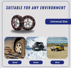 Jeremywell 10 PCS Emergency Anti-Skid Mud Snow Survival Traction Multi-Function Car Tire Chains, Orange, Security Chains for 