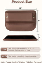 Premium Leather Car Seat Gap Filler Organizer (0.2”-1.2" Gaps), Clever Gifts for Car SUV Truck Owners (Brown, 1 Pack)