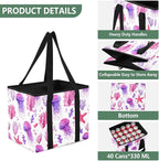 Corals Jellyfish Reusable Grocery Bags Large Waterproof Grocery Tote Bag Heavy Duty Foldable Tote Bags with Long Handles & Ha