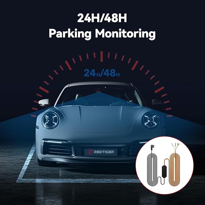REDTIGER Dash Cam Multi-Size Hardwire Kit with Dual Indicator Light, USB C Power Port, Includes 4 Types of Fuses Adapters,24H Parking Monitoring with Low Voltage Protection