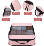 SDGFUI 6 PCS Set Compression Packing Cubes for Travel, Lightweight Packing Organizer Bags Travel Essentials for Carry On, Sui