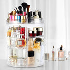Boxalls Makeup Organizer Rotating, 8-Layer Large Capacity Cosmetics Organizer, 360 Adjustable Skincare Spinning Stand, Clear 