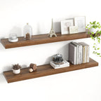 40 Inch Floating Shelves, 8 Inch Deep Floating Shelves for Wall, Hanging Shelf with Invisible Brackets, Deep Shelves for Bath