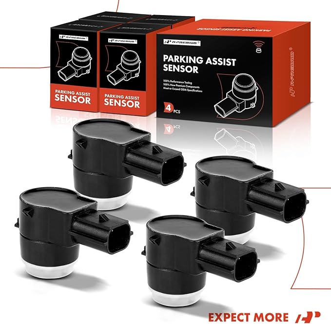 A-Premium 4-PC Reverse Backup Parking Assist Sensor Compatible with Select Chevrolet, GMC, Buick and Cadillac Models - Equino
