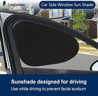2-Pack Car Side Window Sun Shade | Black Gel Electrostatic UV Protection Sunshade | Universal Fit 99% Vehicles | Foldable Car Shades