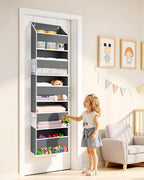 ULG Over-the-Door Organizer 5 Tiers, Large Pocket Hanging Rack with 4 Mesh Side Pockets, Space Saving Closet Door Organizer f