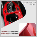 Center Console Frame Cover,for Kia K4 2024 2025 2026, Gear Shift Panel,Cup Holder Trim - Wine Red Protective Accessories