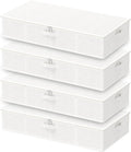 Under Bed Storage Bins, Closet Containers Organizers, Foldable Basket with Zippered, for Blankets, Clothes, Comforters, 4 Pac