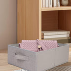 JAKAGO Fabric Storage Bins set of 4 Rectangle Storage Baskets with Handle Foldable Closet Organizer for Clothes Towel bedding