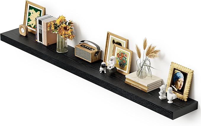 Vivelove 72 Inches Floating Shelves Wall Mounted, 12" Deep Wall Shelves for Bedroom, Bathroom, Living Room, Kitchen, Office, 