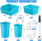 Sieral 64 Pieces Pegboard Bins Pegboard Cups with Hooks and Loops Peg Hooks Assortment Organizer Accessory for Organizing Acc