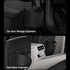 Leakproof Car Trash Can, Mini Car Trash Bin with Removable Liner, Waterproof Automotive Garbage Can for SUV, Truck, Vehicle, Home, Office, Multipurpose, Easy to Clean, Orange