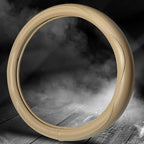 HAOKAY Top Grade Beige Genuine Leather Steering Wheel Cover Men Women, Luxury Steering Wheel Cover for Cars, SUVS and Trucks, Universal 14.5-15 inch