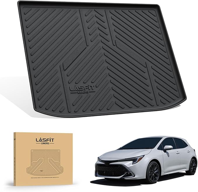 LASFIT Cargo Mat for Toyota Corolla Hatchback 2019-2026, Custom Fit All-Weather TPE Rubber Trunk Mat for Toyota Corolla Accessories, Waterproof, Easy to Clean, Black
