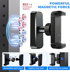 Magnetic Phone Holder for Gym- 360° Adjustable Strong Magnet Phone Mount for Video Recording, Compatible with iPhone, Android, All Smartphones, Gym Accessories for Men& Women