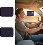 XCBYT Square Car Window Shades for Side & Windshield - 2 Pack Static Cling Driver Side Window Sun Shade, Glare Blocker Car Sun Shade with Durable Mesh & Dark PVC Film, Universal Fit (9.84" x 7.09")