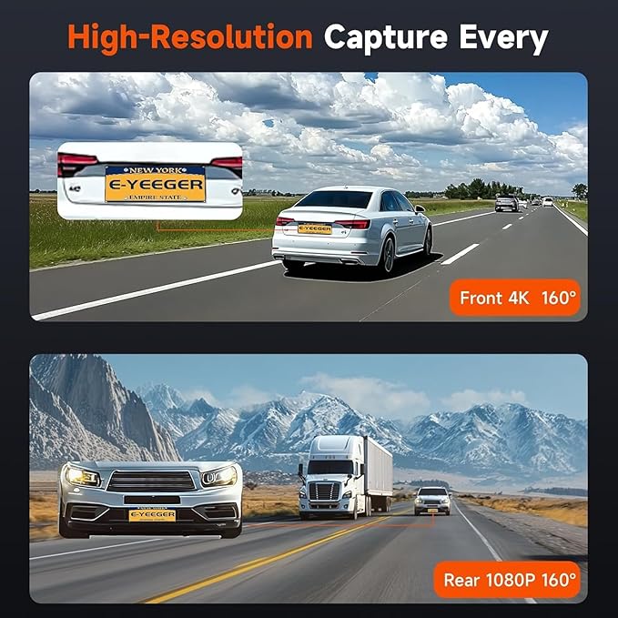 Dash Cam Front and Rear, 4K+1080P Dual Channel Dash Camera for Cars with Night Vision, Mini Car Camera with 1.97” IPS Screen,