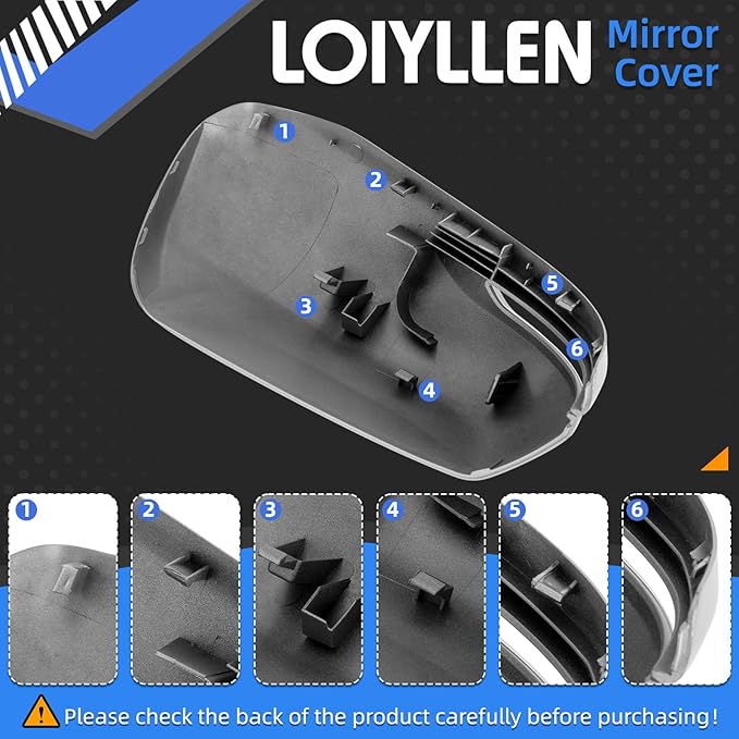 Driver Side Mirror Cover Replacement for Honda CRV 2017 2018 2019 2020 2021 2022 - Left Side Mirror Covers, Rear View Mirror Cap Accessories Grey, With Lamp