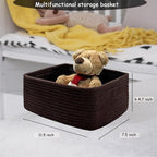 COMFY-HOMI 11.5"x7.5"x4.7" Storage Baskets for Organizing | Cotton Rope Woven Basket | Toy Storage Bin Box | Basket for Shelv