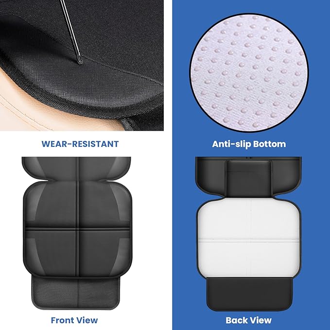 Meolsaek Car Seat Protector for Child Car Seat, Durable 600D Fabric Waterproof Car Seat Cover with Thick Pad Non-Slip Backing
