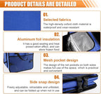 Car Trunk Organizer, Oxford Fabric Waterproof & Anti-Slip Vehicle Storage Box with Leak Proof & Insulated Cooler Bag, Large Cap