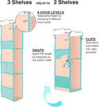 ABRA® 3 Shelf Hanging Locker Organizer for School, Gym, Work, Storage | Deep Shelves 6”x 9”| Eco-Friendly Fabric Healthy for 