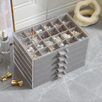 YUFONG Earring Storage Box Organizer, Acrylic Jewelry Storage Box Holder 5 Drawers Transparent Jewelry Display Stand with 120