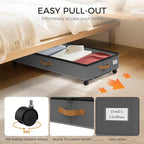 Under Bed Storage with Wheels 4-Pack, 75L XXL Under the Bed Storage Containers Large, 12" Tall Adjustable Storage for Underbe