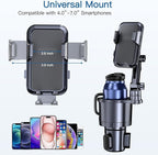 Car Cup Holder Phone Mount, 2 in 1 Cup Holder Cell Phone Holder with Expander Adjustable Base for Car,360°Rotation Phone Moun