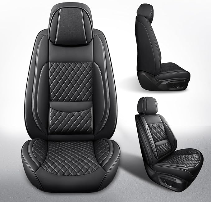 MIROZO Seat Covers Full Coverage,Waterproof Car Seat Covers Full Set Leather Car Seat Protector Automotive Seat Covers Univer
