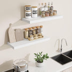 Dreamland 30 Inch Long Floating Shelves in White,8 Inch Deep Floating Shelf for Wall,Large Display & Storage Shelf, Wall Shel