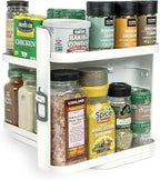 Cabinet Caddy SNAP! Spice Rack Organizer for Cabinet - Slide & Rotate Seasoning Organizer - 4 Snap-In Adjustable Shelves for 