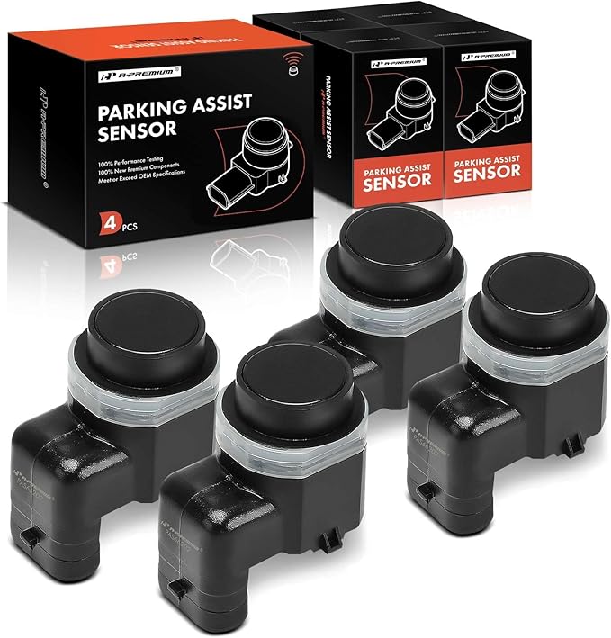 A-Premium 4-PC Reverse Backup Parking Assist Sensor Compatible with Select BMW Models - X5, 528i, 528i xDrive, 535d, 535i, 535i GT xDrive, 550i GT, 640i Gran Coupe, 650i, 740Ld xDrive, 750i, X3, X6