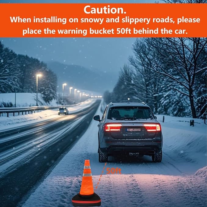 K-Musculo Snow Socks for Tires Traffic Cones, Snow Socks Snow Chain for Car SUV Pickup Easy to Use, Ultimate Grip, Washable.1