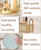 shuang qing Rotating Makeup Organizer for Vanity, High-Capacity Skincare Clear Make Up Storage Perfume Organizers Cosmetic Dr