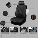 CAR PASS Quilting Leather Seat Cover Two Front Seats Only, Universal Fit Automotive Front Seat Covers Waterproof Deluxe PU Pr