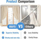 AIZESI 2 Pack Tension Curtain Rod for Windows 45 to 77 Inch, Adjustable Expandable Spring Curtain Rods No Drilling, Non Slip 