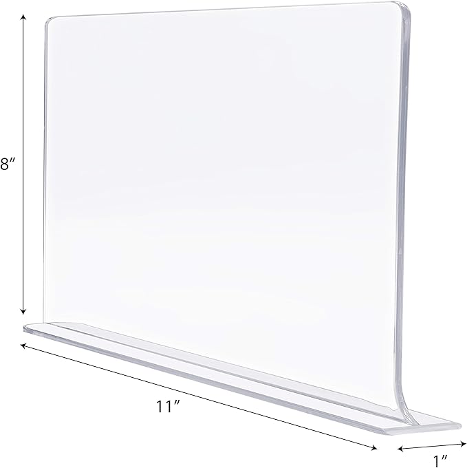 Sorbus Acrylic Adhesive Shelf Divider Organizers, w/Self Adhesive Tape, Great for Closet Organization, Clothes, Linens, Purse