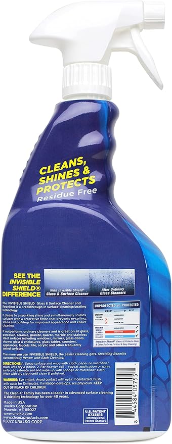 Invisible Shield Glass & Surface Cleaner and Repellent 32 fl. oz. Cleans and Protects against future dirt on multi surfaces b