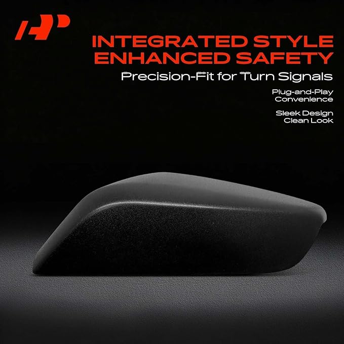 A-Premium Left Driver Side Rearview Mirror Cover Cap Compatible with Chevy Chevrolet Malibu 2016 2017 2018 2019 2020 2021 2022 2023 2024 2025 - Textured Black, Paint to Match, Replace# 84026841