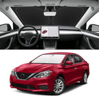 Custom Fit Windshield Sun Shade for Nissan Sentra 2013-2019, Blocks UV & Heat, Front Window Sunshade Accessorie, Easy Fold & Store Keep Your Car Cooler
