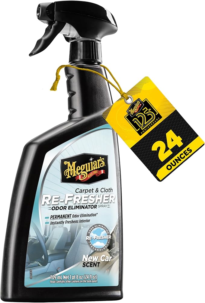 Meguiar's Carpet and Cloth Re-Fresher Odor Eliminator Spray, Car Air Freshener, Fights Odors and Freshens Fabrics in your Car