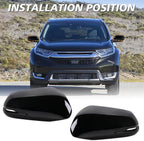 Left and Right Side Mirror Cap Covers With Trun Signal Compatible With 2017-2022 Honda CR-V CRV,2016-2022 Honda HRV HR-V Side Outer Rearview Wing Mirror Cap Black Replace#76201-T1W-A01(2PC)