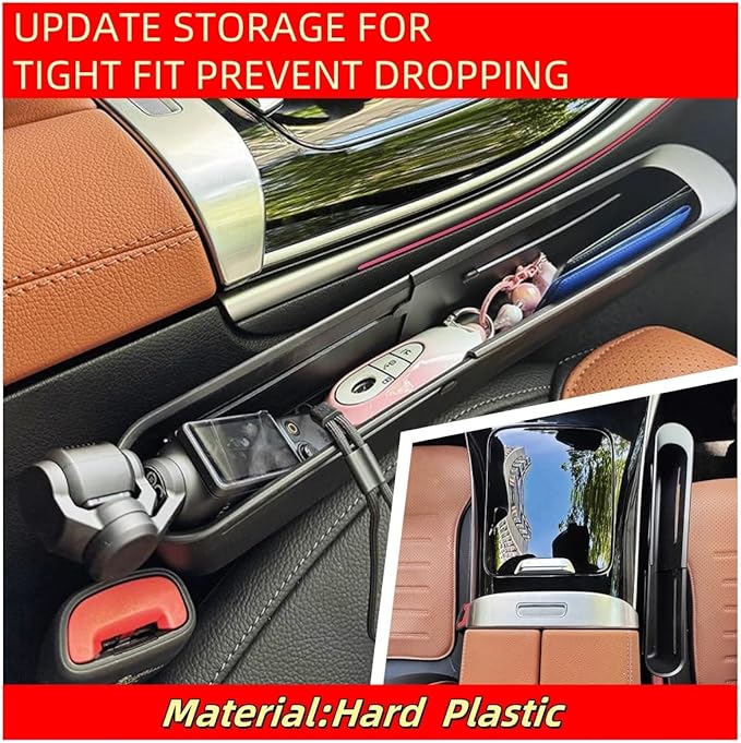 2-Pack Adjustable Car Seat Gap Filler (8.46"–12.99"), Multifunctional Seat Side Organizer, Universal Fit Gap Stopper with Push-Pull Design, Prevents Items from Falling Between Seats