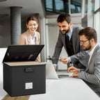 2 Pack Fireproof Document Box File Organizer - Portable Waterproof Fire Safe Locking Filing Storage Box with Handle for Hangi