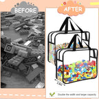 6 Packs Large Toy Storage Bags with Labels, Reusable Clear PVC Board Game Storage, Travel Waterproof Organizer Bags with Zipp