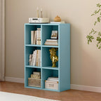 OSCHF 6-Cube Storage Shelf Bookcase - Wooden 3-Tier Floor Standing Open Bookshelf for Home and Office, Display Cabinet, Light