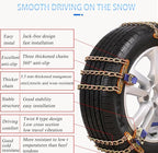 Snow Tire Chains, Universal Car Emergency Anti Slip Snow tire Chains, 6 Pack Winter Security Portable Adjustable Car Tire Sno