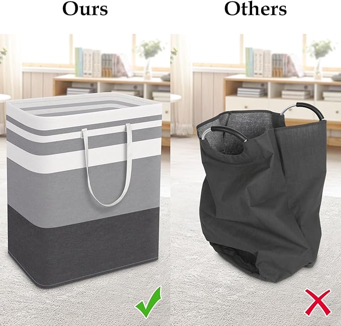 StorageRight Laundry Basket Hamper Large Collapsible Laundry Hamper with Easy Carry Handles，Freestanding Clothes Hampers for 
